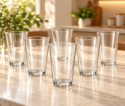 Kiam K-103 Premium Glass Tumbler Set – 320ml, 6 Pieces
