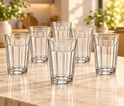 Kiam K-111 Premium Glass Tumbler Set – 350ml, 6 Pieces