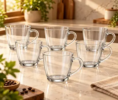 Kiam K-302 Premium Glass Coffee Mug Set – 6 Pieces